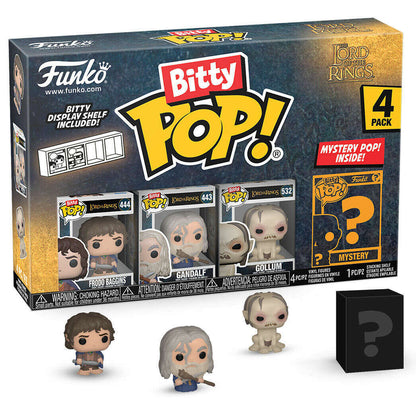 Toys N Tuck:Bitty Pop! LOTR 4 Pack - Frodo Baggins,Gandalf,Gollum And Mystery Bitty,The Lord Of The Rings