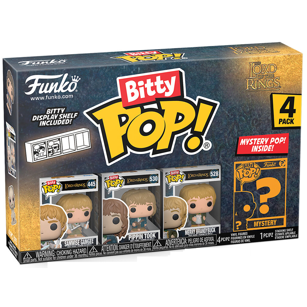 Toys N Tuck:Bitty Pop! LOTR 4 Pack - Samwise Gamgee,Pippin Took,Merry Brandybuck And Mystery Bitty,The Lord Of The Rings