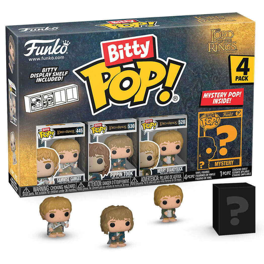 Toys N Tuck:Bitty Pop! LOTR 4 Pack - Samwise Gamgee,Pippin Took,Merry Brandybuck And Mystery Bitty,The Lord Of The Rings