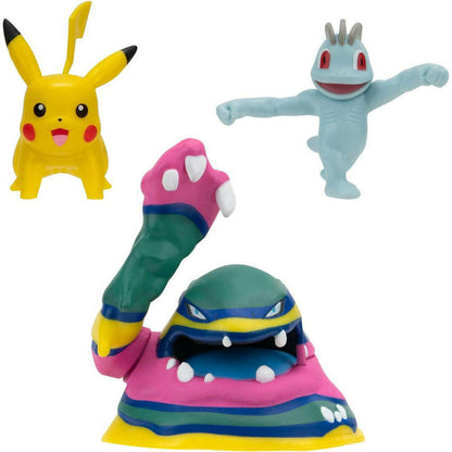 Toys N Tuck:Pokemon Battle Figure Set - Pikachu,Alolan Muk,Machop,Pokemon