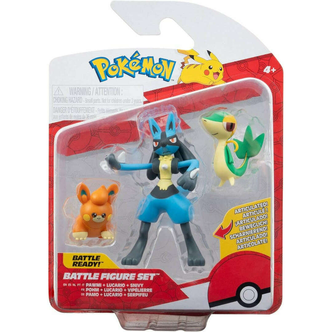 Toys N Tuck:Pokemon Battle Figure Set - Pawmi,Lucario,Snivy,Pokemon