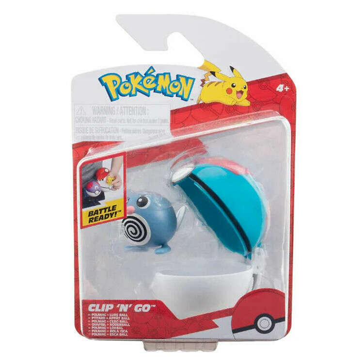 Toys N Tuck:Pokemon Clip 'N' Go - Poliwag And Lure Ball,Pokemon