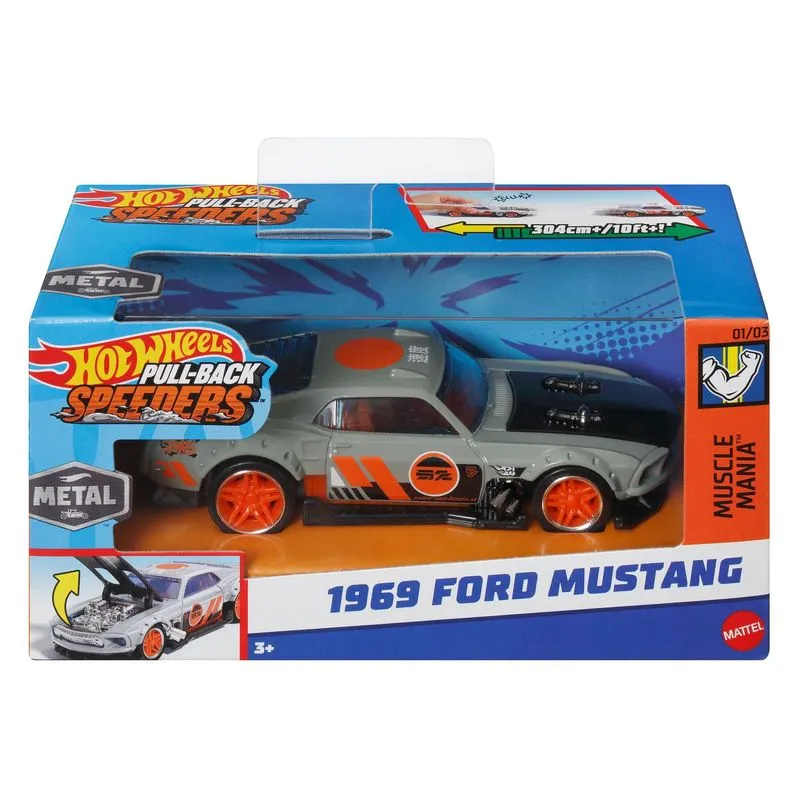 Toys N Tuck:Hot Wheels Pull-back Speeders 1969 Ford Mustang,Hot Wheels