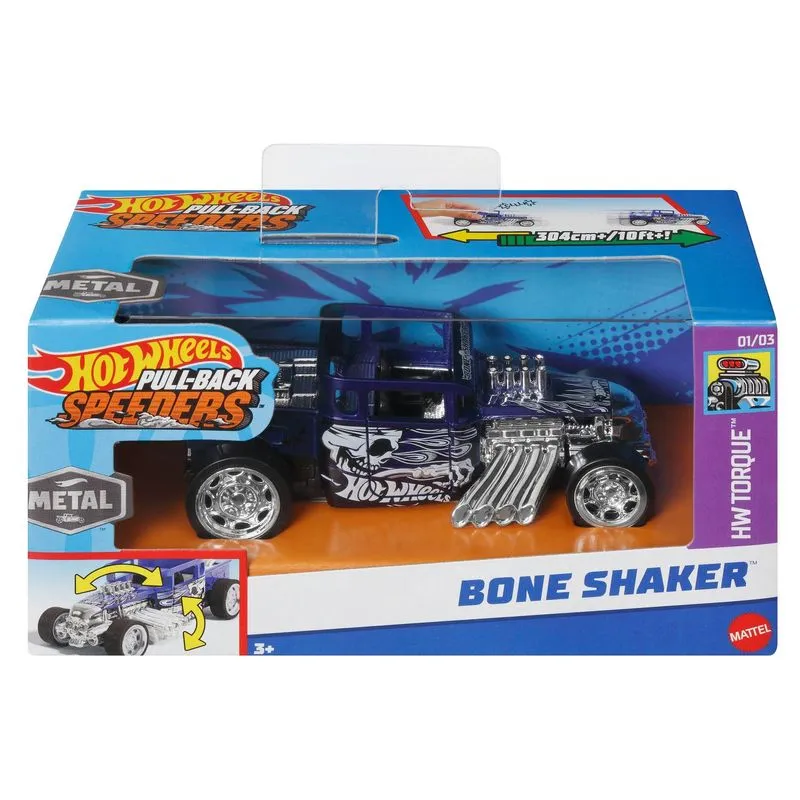 Toys N Tuck:Hot Wheels Pull-back Speeders Bone Shaker,Hot Wheels