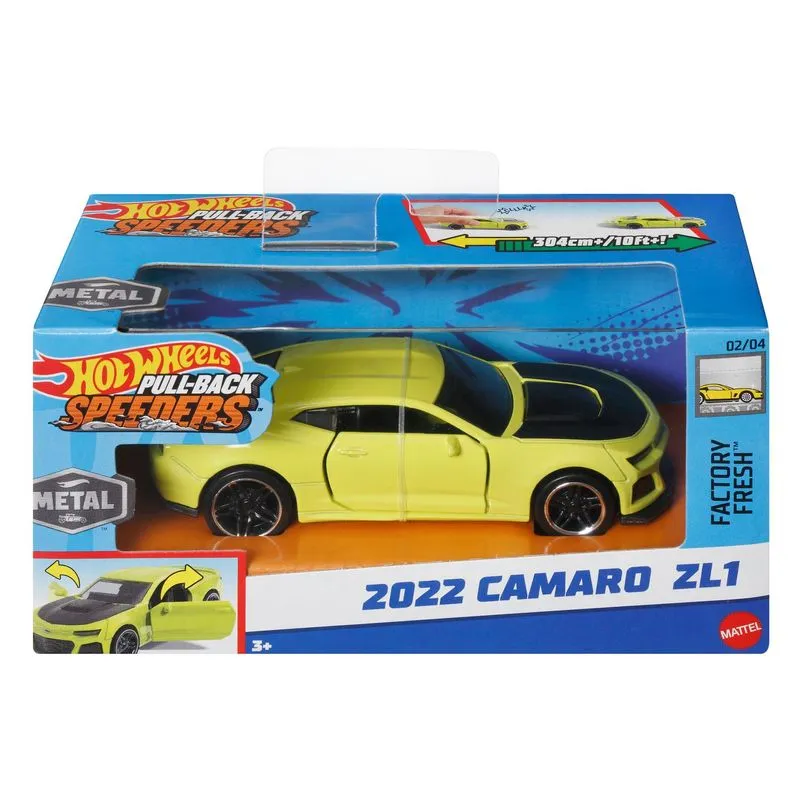 Toys N Tuck:Hot Wheels Pull-back Speeders 2022 Camaro ZL1 (Yellow),Hot Wheels