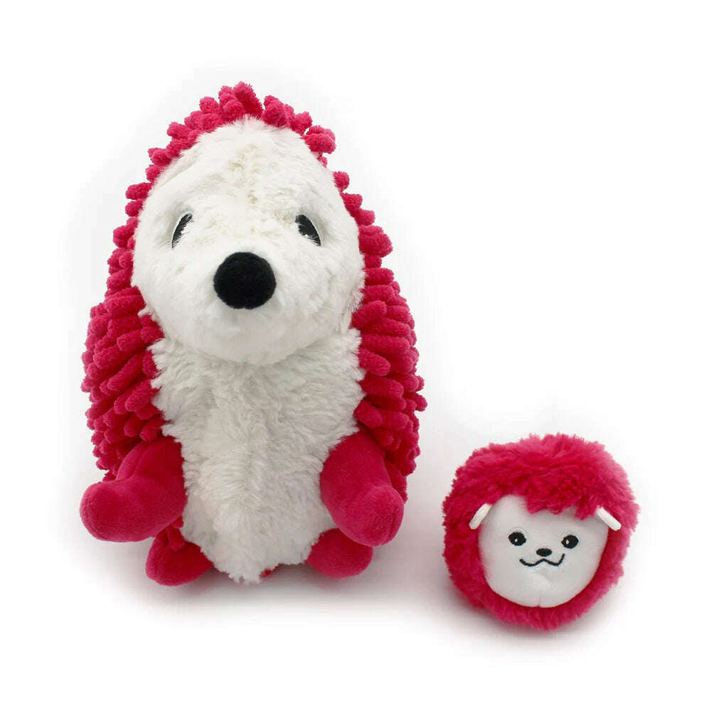 Toys N Tuck:Ptipotos Plush Beetroot Hedgehog with Baby,Ptipotos