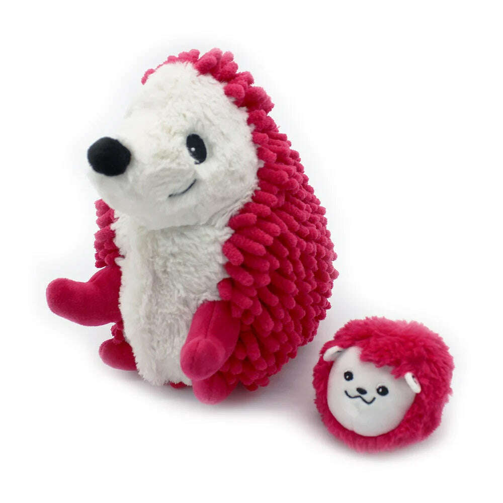 Toys N Tuck:Ptipotos Plush Beetroot Hedgehog with Baby,Ptipotos