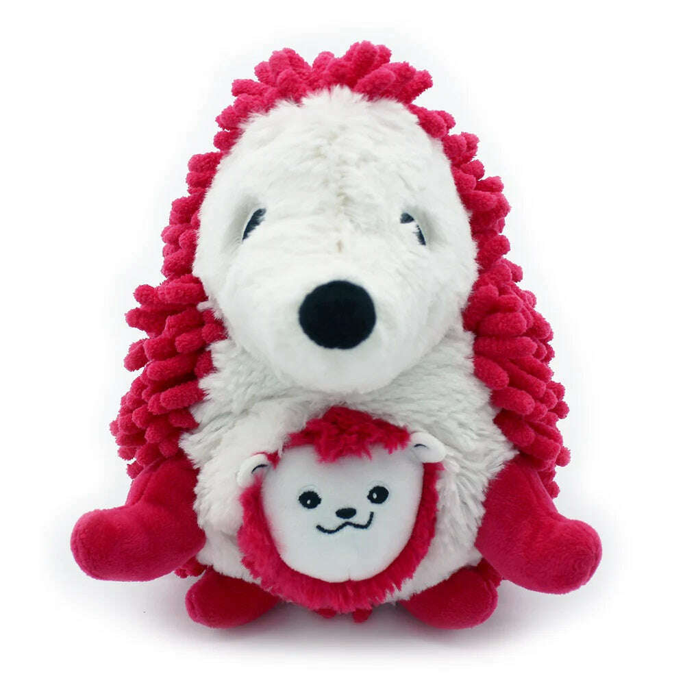 Toys N Tuck:Ptipotos Plush Beetroot Hedgehog with Baby,Ptipotos