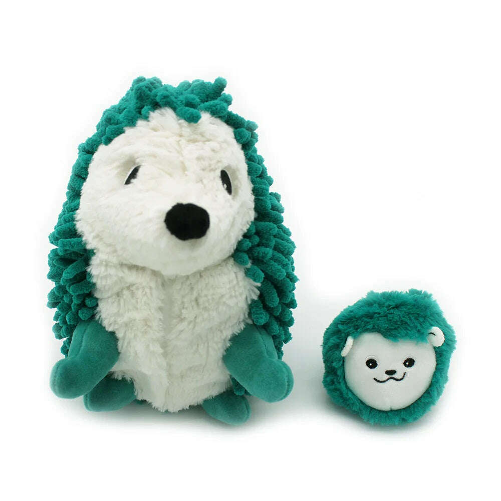 Toys N Tuck:Ptipotos Plush Green Hedgehog with Baby,Ptipotos