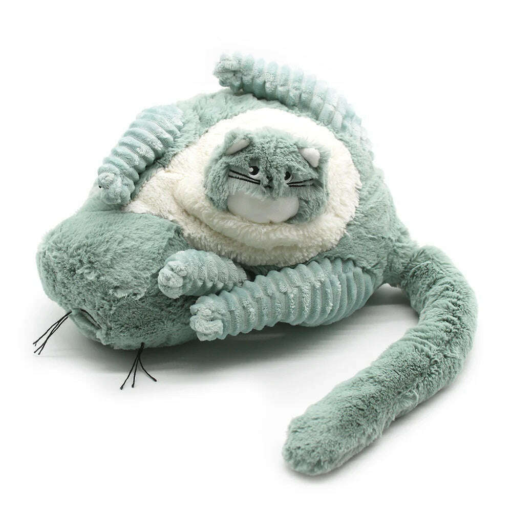 Toys N Tuck:Ptipotos Plush Mint Green Cat with Baby,Ptipotos