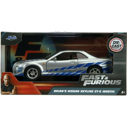 Toys N Tuck:Jada Fast & Furious 1:32 Die Cast Brian's Nissan Skyline GT-R (BNR34),Fast