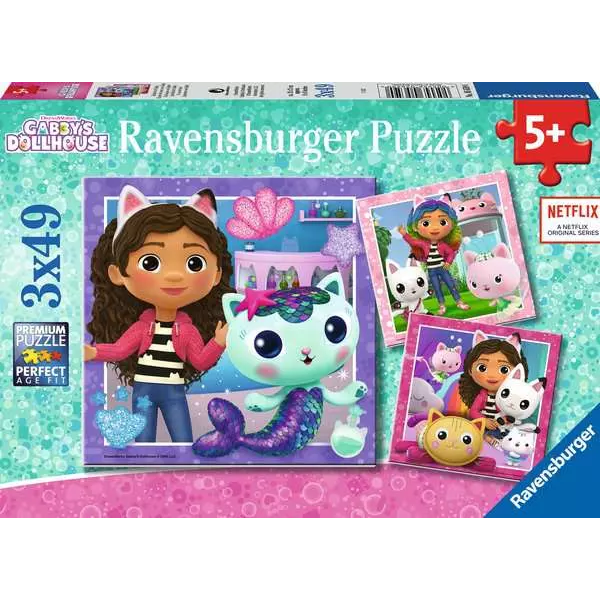 Toys N Tuck:Ravensburger 3 x 49pc Puzzles Gabby's Dollhouse,Gabby's Dollhouse