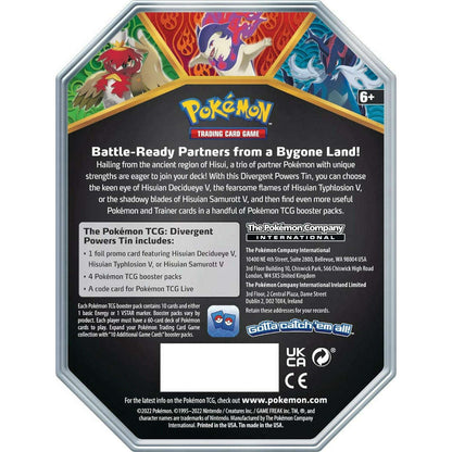 Toys N Tuck:Pokemon TCG Divergent Powers Tin - Hisuian Typhlosion V,Pokemon