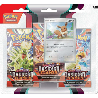 Toys N Tuck:Pokemon TCG Obsidian Flames 3 Pack Booster Blister Eevee,Pokemon