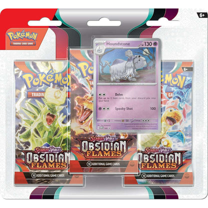 Toys N Tuck:Pokemon TCG Obsidian Flames 3 Pack Booster Blister Houndstone,Pokemon