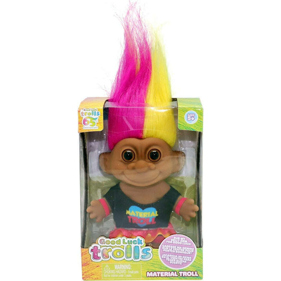 Toys N Tuck:Good Luck Trolls 65TH Anniversary - 4'' Material Troll,Trolls