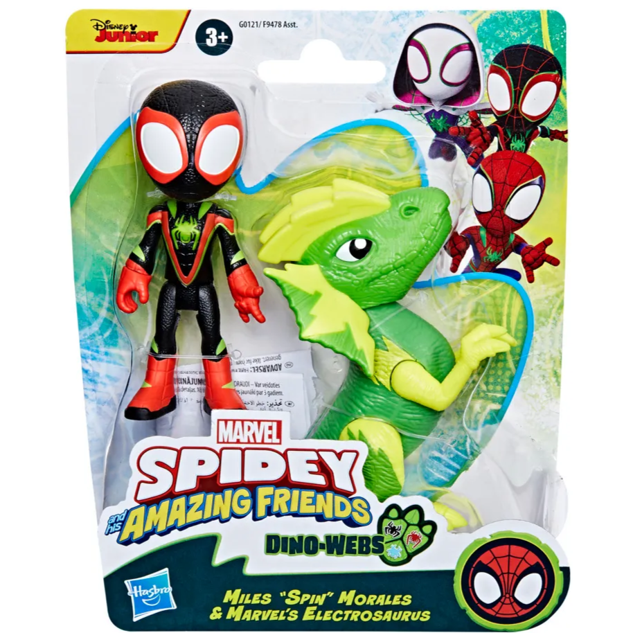 Toys N Tuck:Marvel Spidey And His Amazing Friends Miles Spin Morales & Marvels Electrosaurus,Spider-man