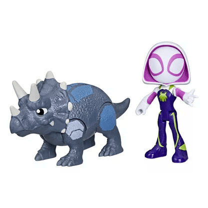 Toys N Tuck:Marvel Spidey And His Amazing Friends Ghost-Spider & Rhino Dino,Spider-man