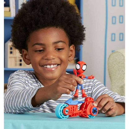 Toys N Tuck:Marvel Spidey And His Amazing Friends Spidey & Motorcycle,Spider-man