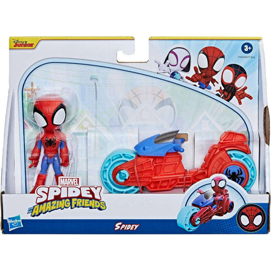 Toys N Tuck:Marvel Spidey And His Amazing Friends Spidey & Motorcycle,Spider-man