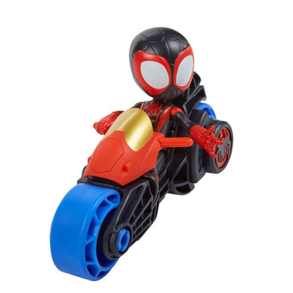 Toys N Tuck:Marvel Spidey And His Amazing Friends Miles Spin Morales & Motorcycle,Spider-man