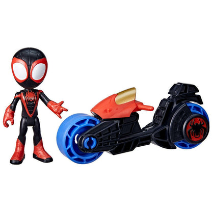 Toys N Tuck:Marvel Spidey And His Amazing Friends Miles Spin Morales & Motorcycle,Spider-man