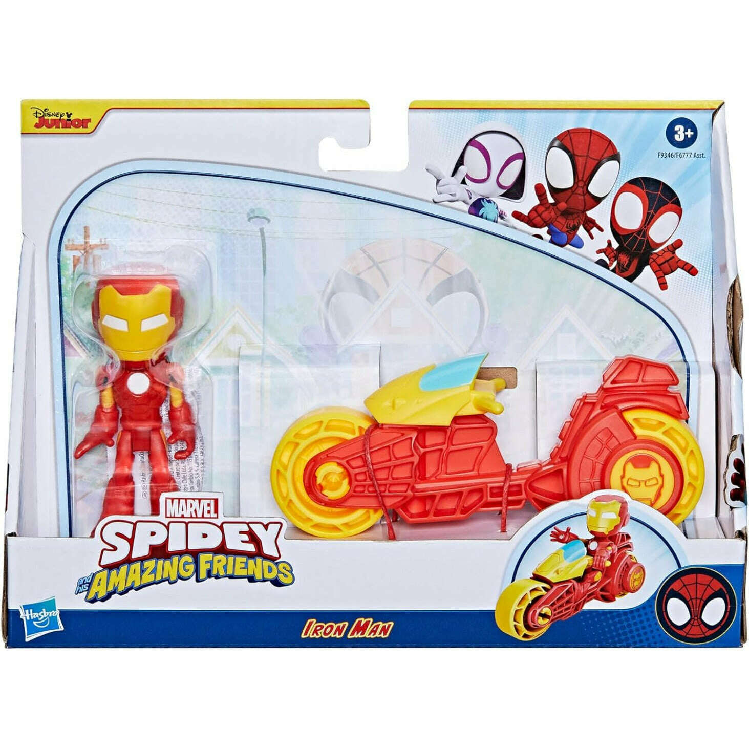 Toys N Tuck:Marvel Spidey And His Amazing Friends Iron Man & Motorcycle,Spider-man