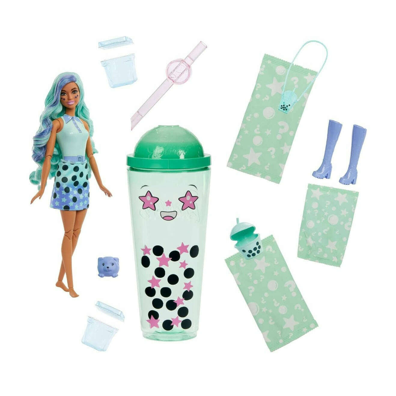 Toys N Tuck:Barbie Pop Reveal Bubble Tea Series - Green Tea,Barbie