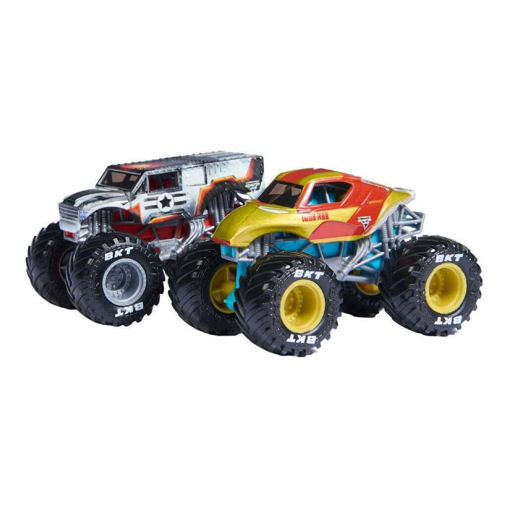 Toys N Tuck:Monster Jam 1:64 2 Pack Series 1 Marvel Iron Man vs War Machine,Monster Jam