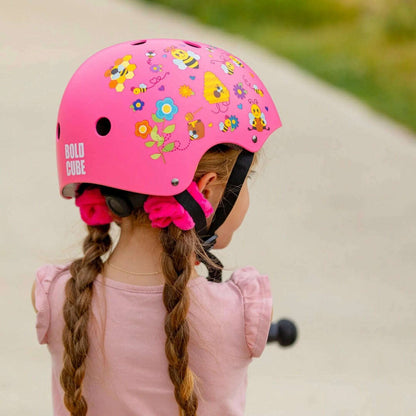 Toys N Tuck:Boldcube Kids Small Helmet - Pink Bee Garden,Boldcube