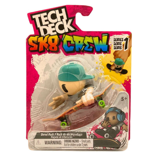 Toys N Tuck:Tech Deck Sk8 Crew Series 1 Shred Pack Teal Hat,Tech Deck