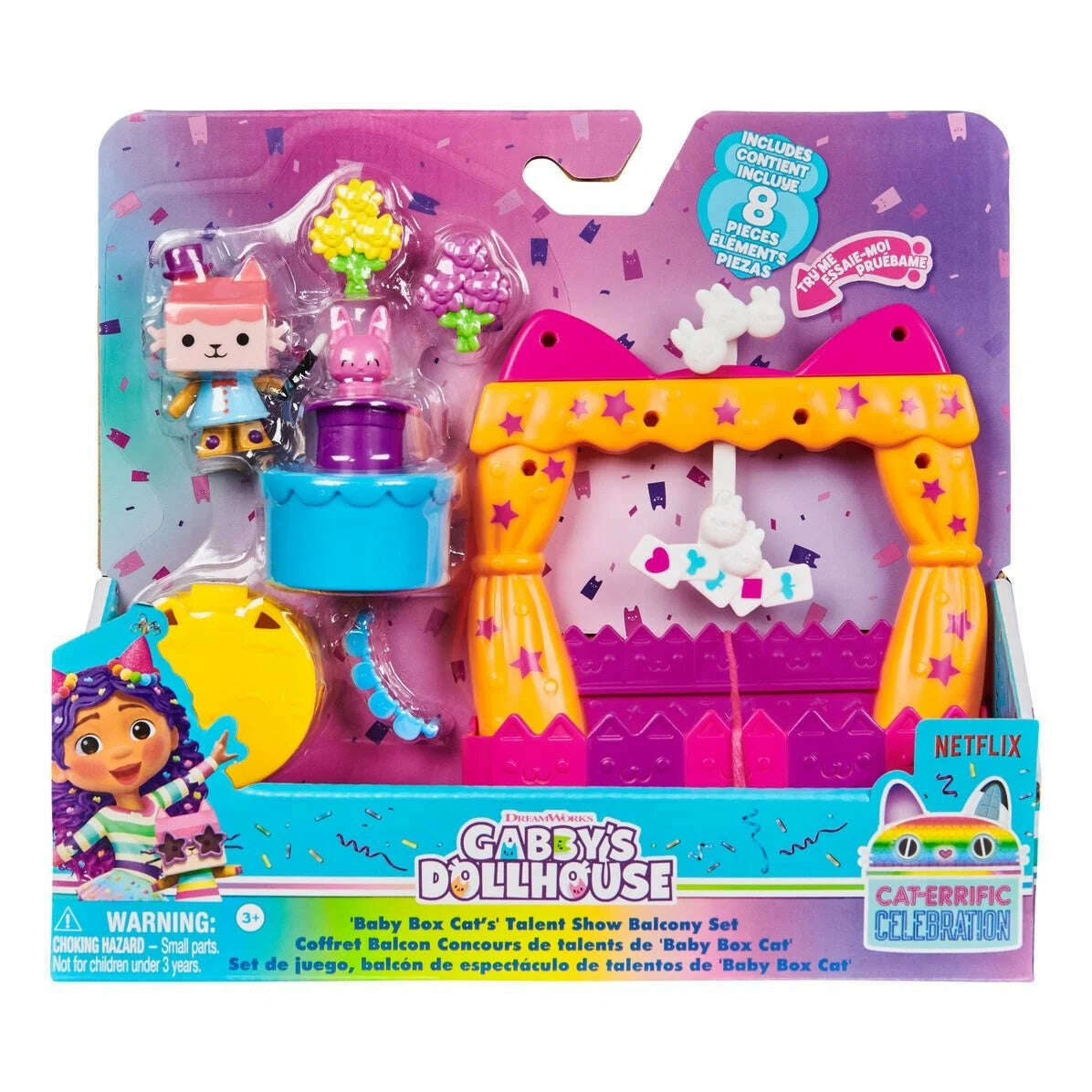 Toys N Tuck:Gabby's Dollhouse - 'Baby Box Cat's' Talent Show Balcony Set,Gabby's Dollhouse