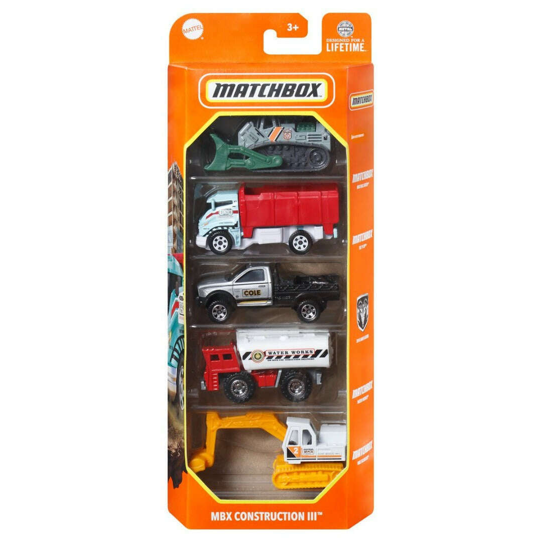 Toys N Tuck:Matchbox Car Collection 5 Pack - MBX Construction 3,Matchbox