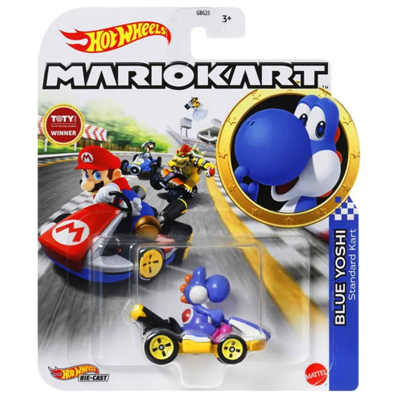 Toys N Tuck:Hot Wheels Mariokart - Blue Yoshi Standard Kart,Hot Wheels