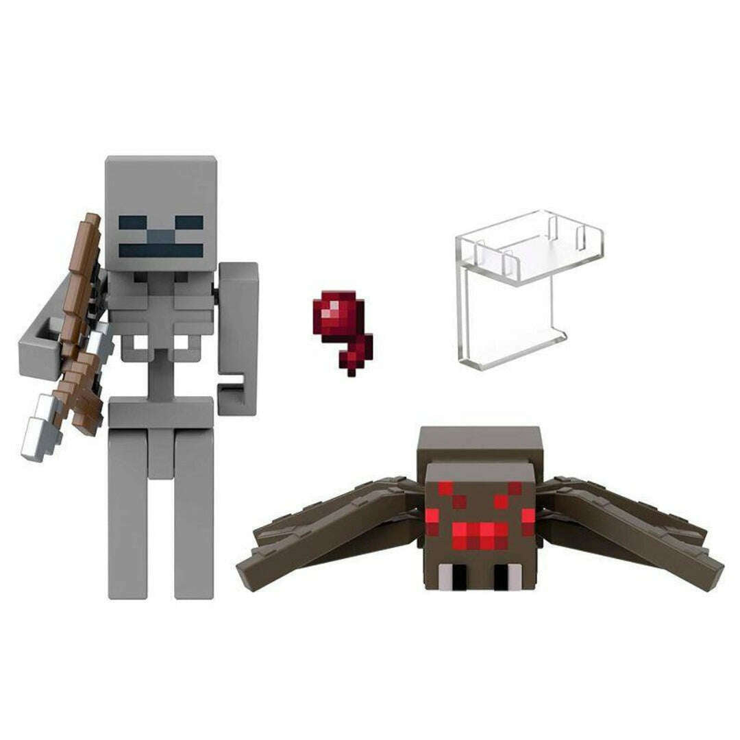 Toys N Tuck:Minecraft 3.25'' Figures 2 Pack - Skeleton Spider Jockey,Minecraft