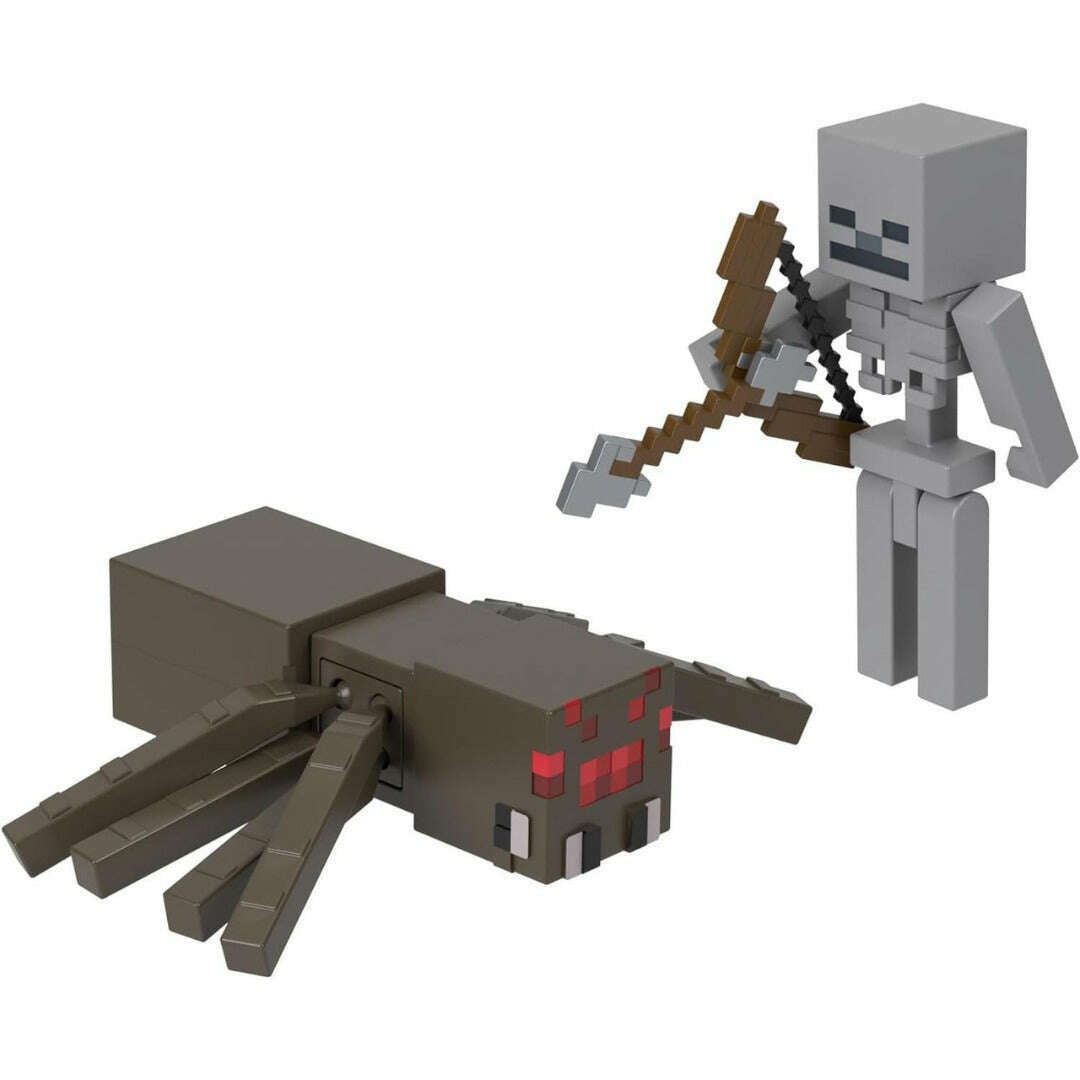 Toys N Tuck:Minecraft 3.25'' Figures 2 Pack - Skeleton Spider Jockey,Minecraft