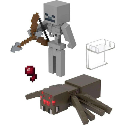 Toys N Tuck:Minecraft 3.25'' Figures 2 Pack - Skeleton Spider Jockey,Minecraft