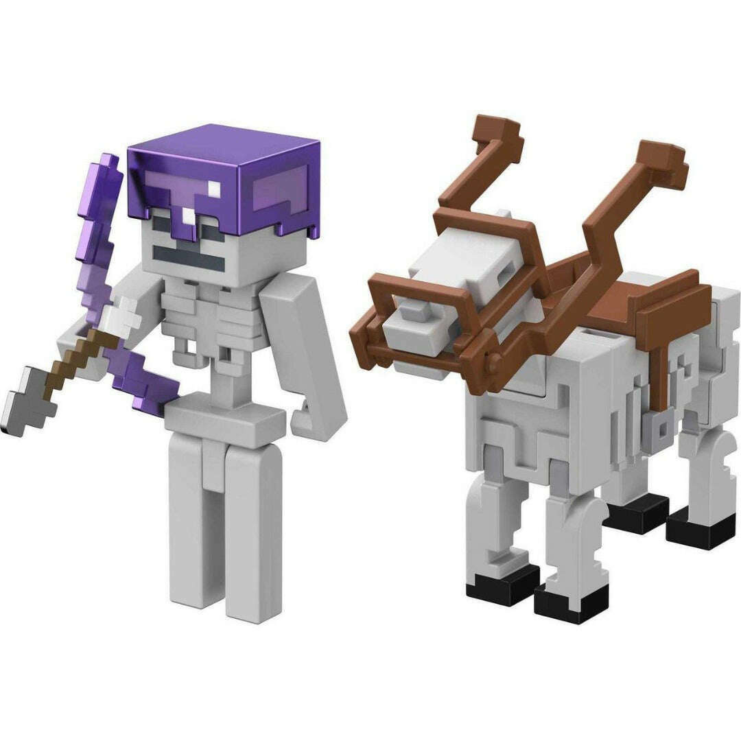 Toys N Tuck:Minecraft 3.25'' Figures 2 Pack - Skeleton and Trap Horse,Minecraft