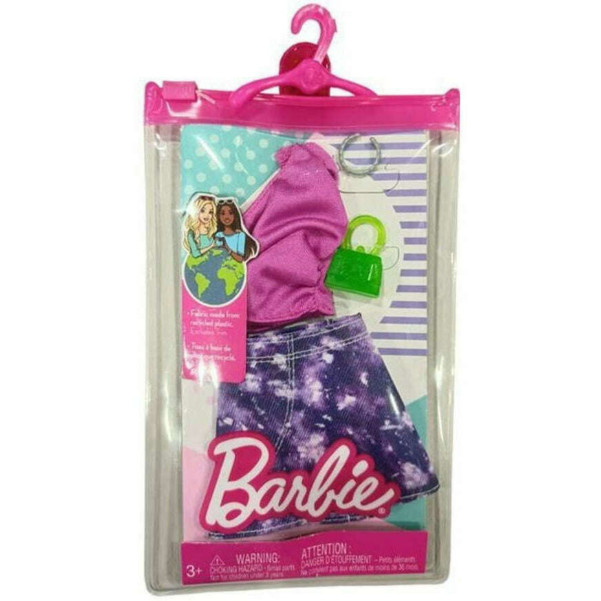 Toys N Tuck:Barbie Fashion Outfit - Pink Top with Purple Skirt (HJT19),Barbie