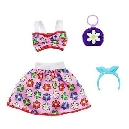 Toys N Tuck:Barbie Fashion Outfit - Floral Top with Skirt (HJT21),Barbie