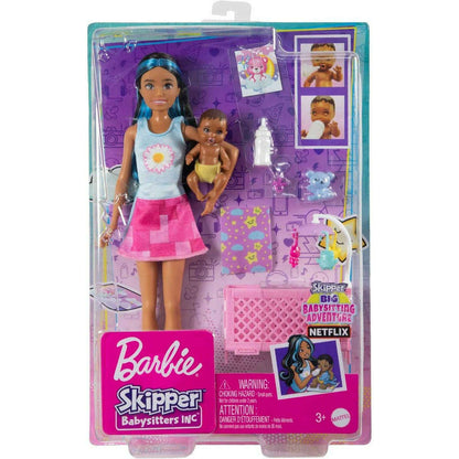 Toys N Tuck:Barbie Skipper Babysitters INC Crib Playset (HJY34),Barbie