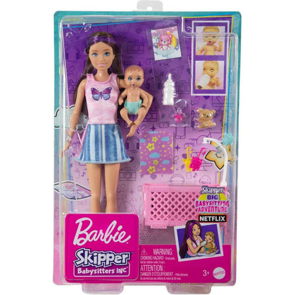 Toys N Tuck:Barbie Skipper Babysitters INC Crib Playset (HJY33),Barbie