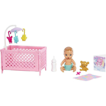 Toys N Tuck:Barbie Skipper Babysitters INC Crib Playset (HJY33),Barbie