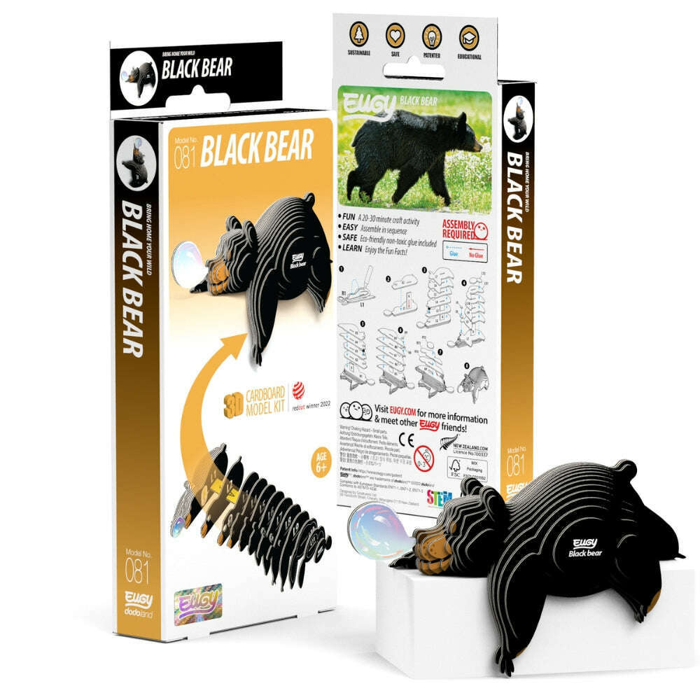 Toys N Tuck:Eugy 3D Model 081 Black Bear,Eugy