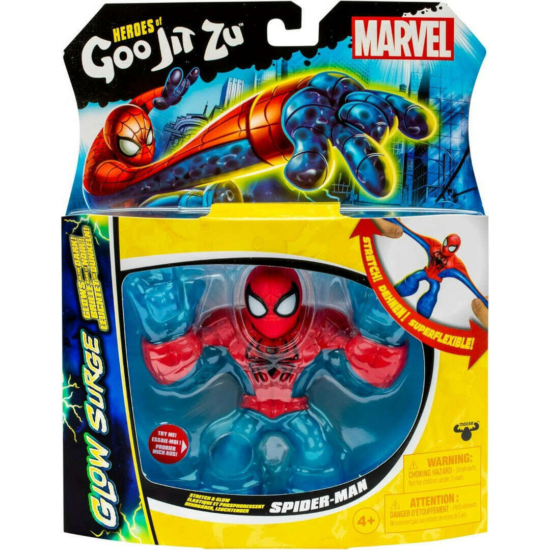 Toys N Tuck:Heroes of Goo Jit Zu - Glow Surge Marvel - Stretch & Glow Spider-Man,Marvel