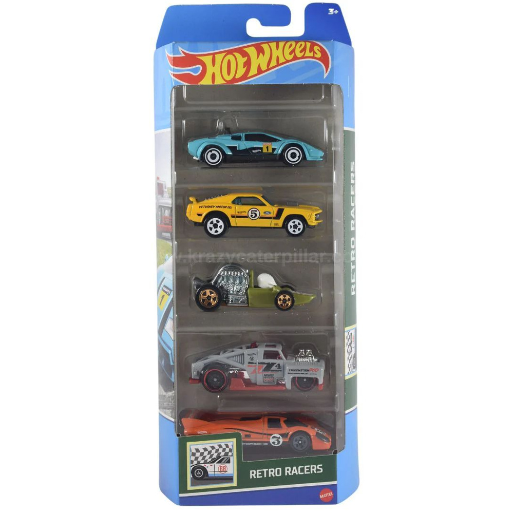 Toys N Tuck:Hot Wheels 5 Vehicle Pack - Retro Racers (HTV50),Hot Wheels