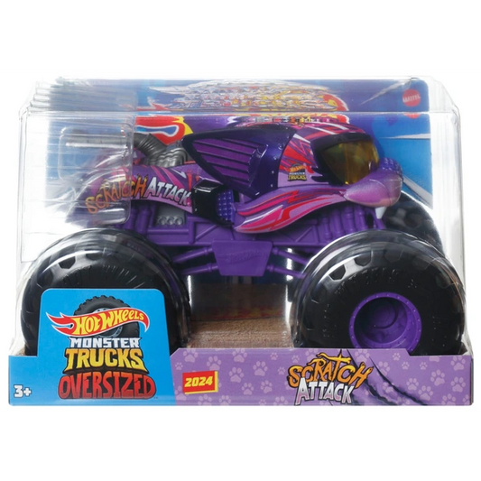 Toys N Tuck:Hot Wheels Monster Trucks Oversized - Scratch Attack,Hot Wheels