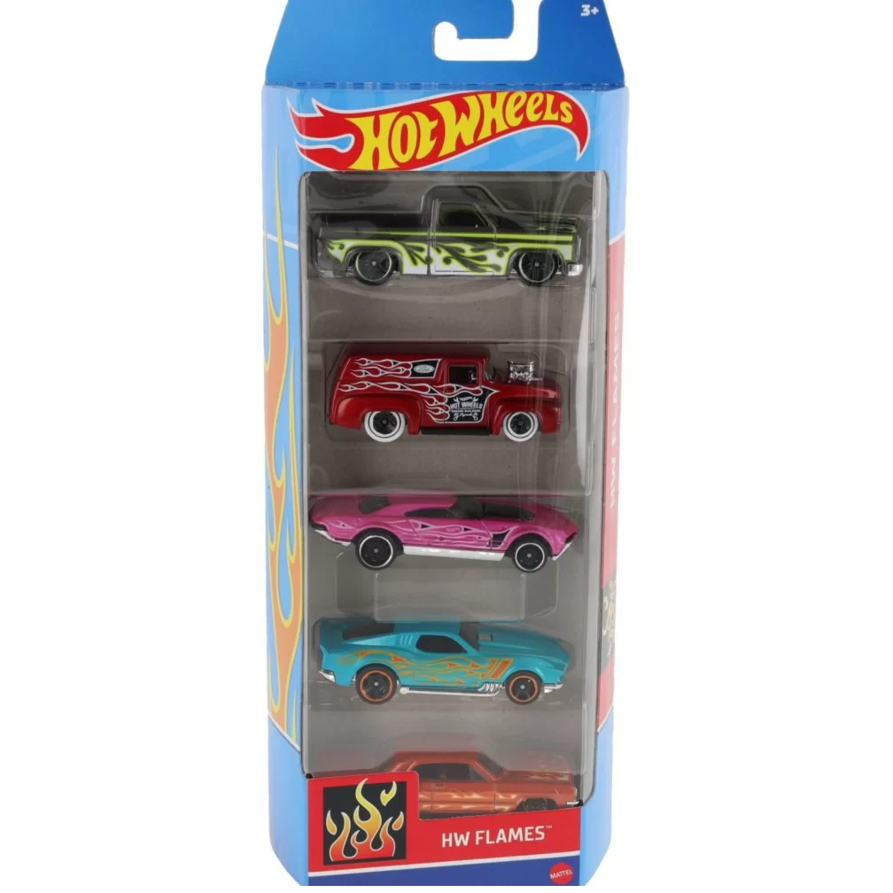 Toys N Tuck:Hot Wheels 5 Vehicle Pack - HW Flames (HTV47),Hot Wheels