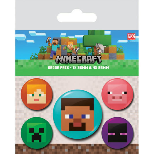 Toys N Tuck:Badge Pack - Minecraft (Faces),Minecraft