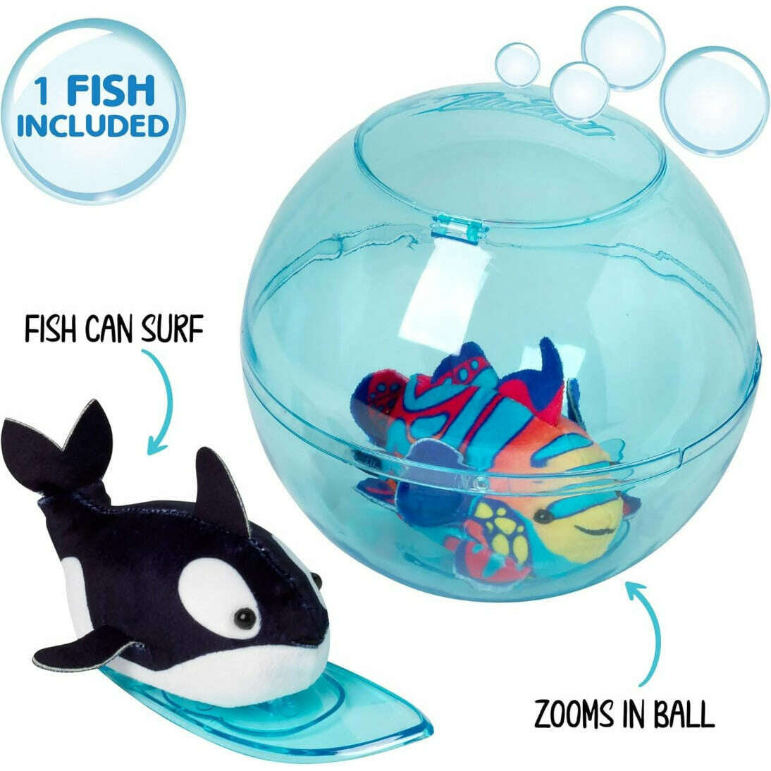 Toys N Tuck:Zhu Zhu Aquarium Bubble Ball & Surfboard with Fish,Zhu Zhu Pets